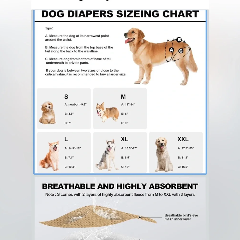 Dog diapers size small